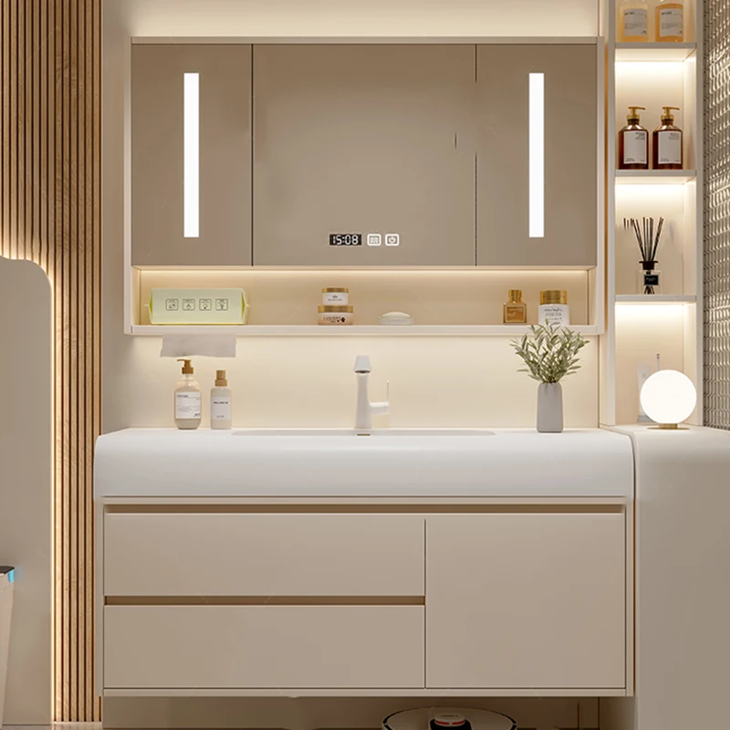 

Modern Organizer Bathroom Cabinet Drawers Big Luxury Mirror Bathroom Cabinet Storage Vanity Mobile Per Bagno Home Furniture