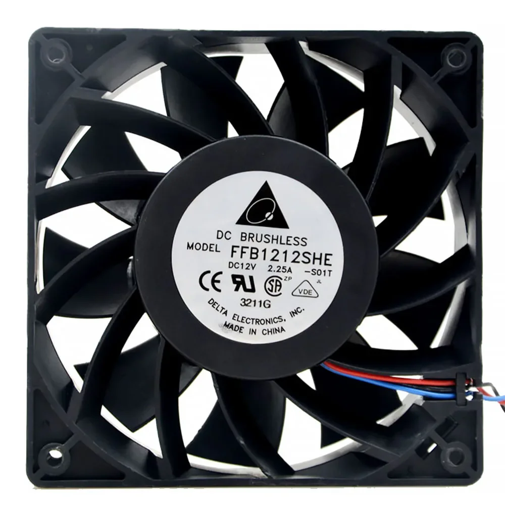 

For delta FFB1212SHE 12cm 120MM 120*120*38MM 12V 2.25A DC cooling case server fan