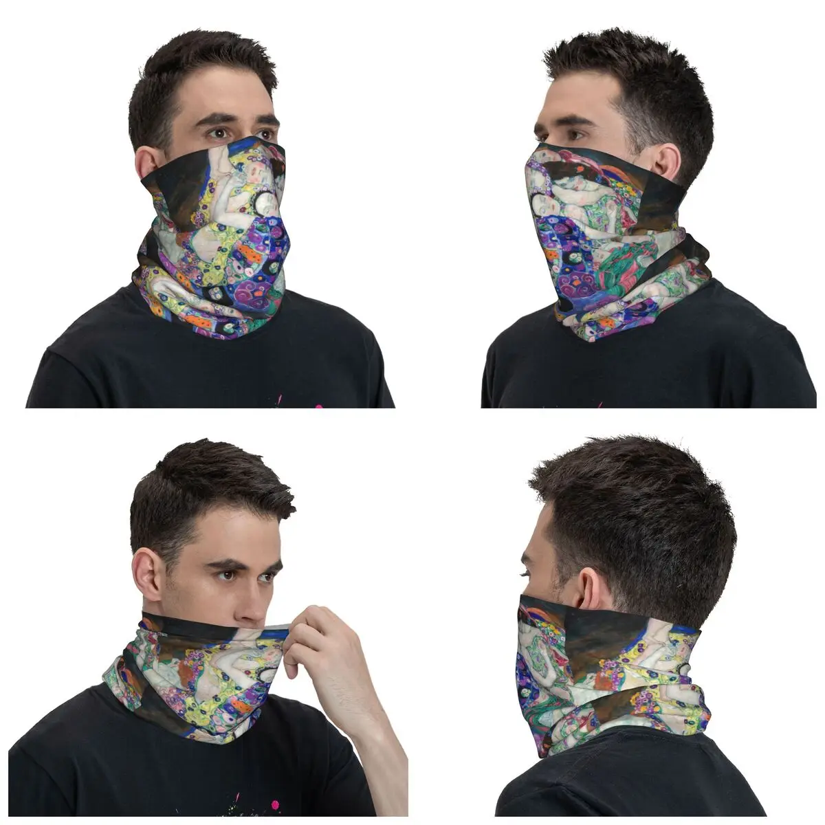 Imagem -02 - Virgins Gustav Klimt Bandana Pescoço Gaiter à Prova de Vento Rosto Cachecol Capa Feminino Masculino Pintor Austríaco Headwear Tubo Balaclava