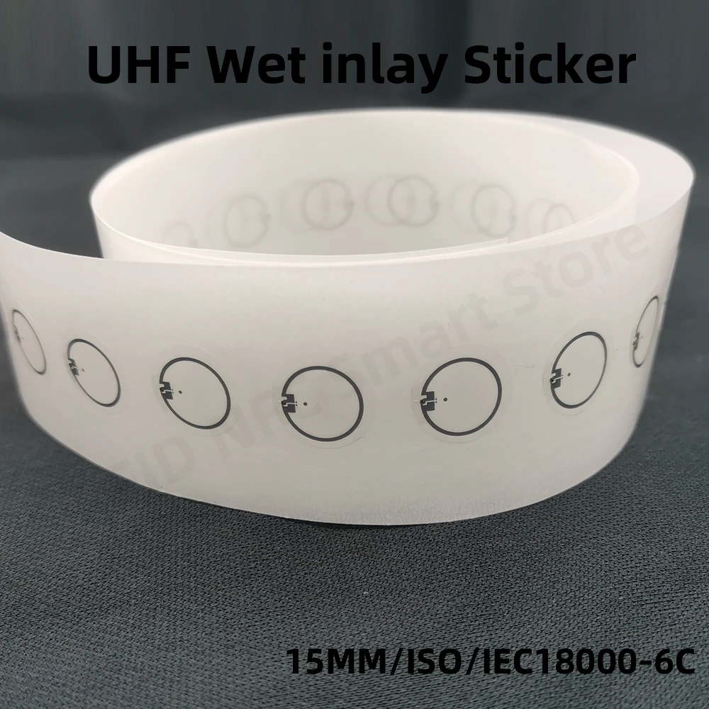 Etiquetas uhf rfid de 15mm langstrecken aufkleber nass incrustação 860-960mhz alienígena hec epc global gen2 ISO18000-6C 15mm rfid uhf 915m etiqueta