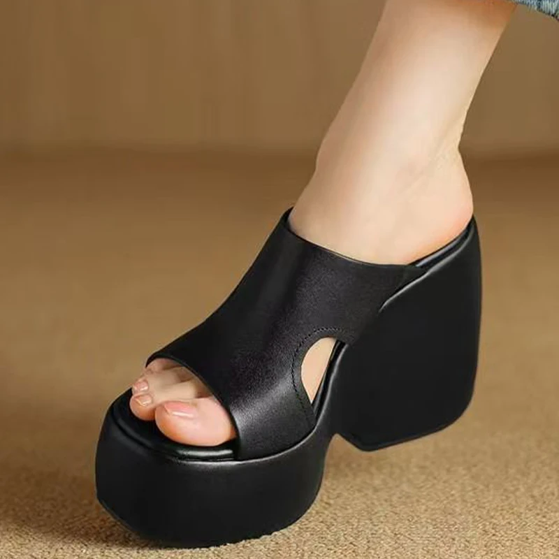 

Super-high Heels Women's Platform Slippers Designer Heeled Shoes Summer Fashion Wedges Pumps 2025 Trend New Sandalias De Mujer