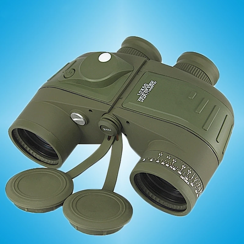 binocular HD 10X50 High Power Binoculars with Rangefinder Compass for Hunting Boating Bird Watching Nitrogen Floating Waterproof