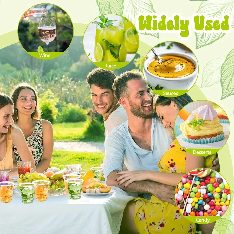 300 حزمة 2 أوقية نظارات طلقة بلاستيكية نظارات لقطة للاستعمال مرة واحدة أكواب صغيرة لحفلات الزفاف عطلة 2 أوقية أكواب النار للبيرة الفودك