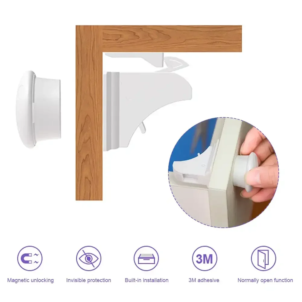 قفل أمان مغناطيسي للأطفال لحماية الأطفال، قفل أمان للأطفال، مزلاج للدرج، قفل باب الخزانة، أقفال أمان للأطفال