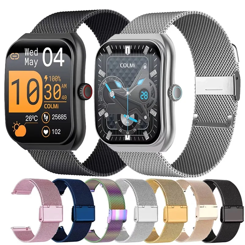 22mm Metal Strap For COLMI P86 P82 P68 P78 P71 Watchband For COLMI C8 Max Milnaese Loop For COLMI C81 i30 Mesh Bracelet Correa