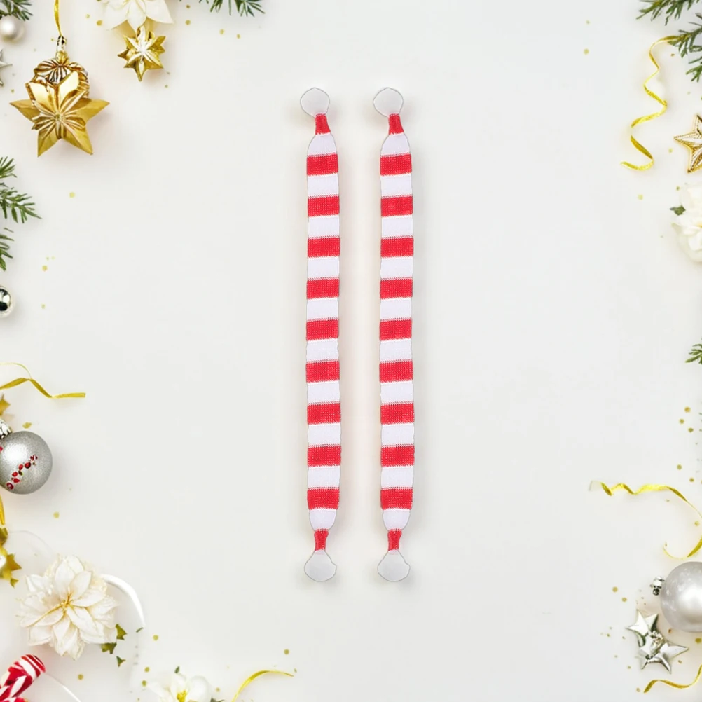

24pcs Mini Christmas Scarves Soft Knitted Holiday Decorations For Snowman Bear Figurines Xmas Tree Wine Bottle Decor Diy Crafts