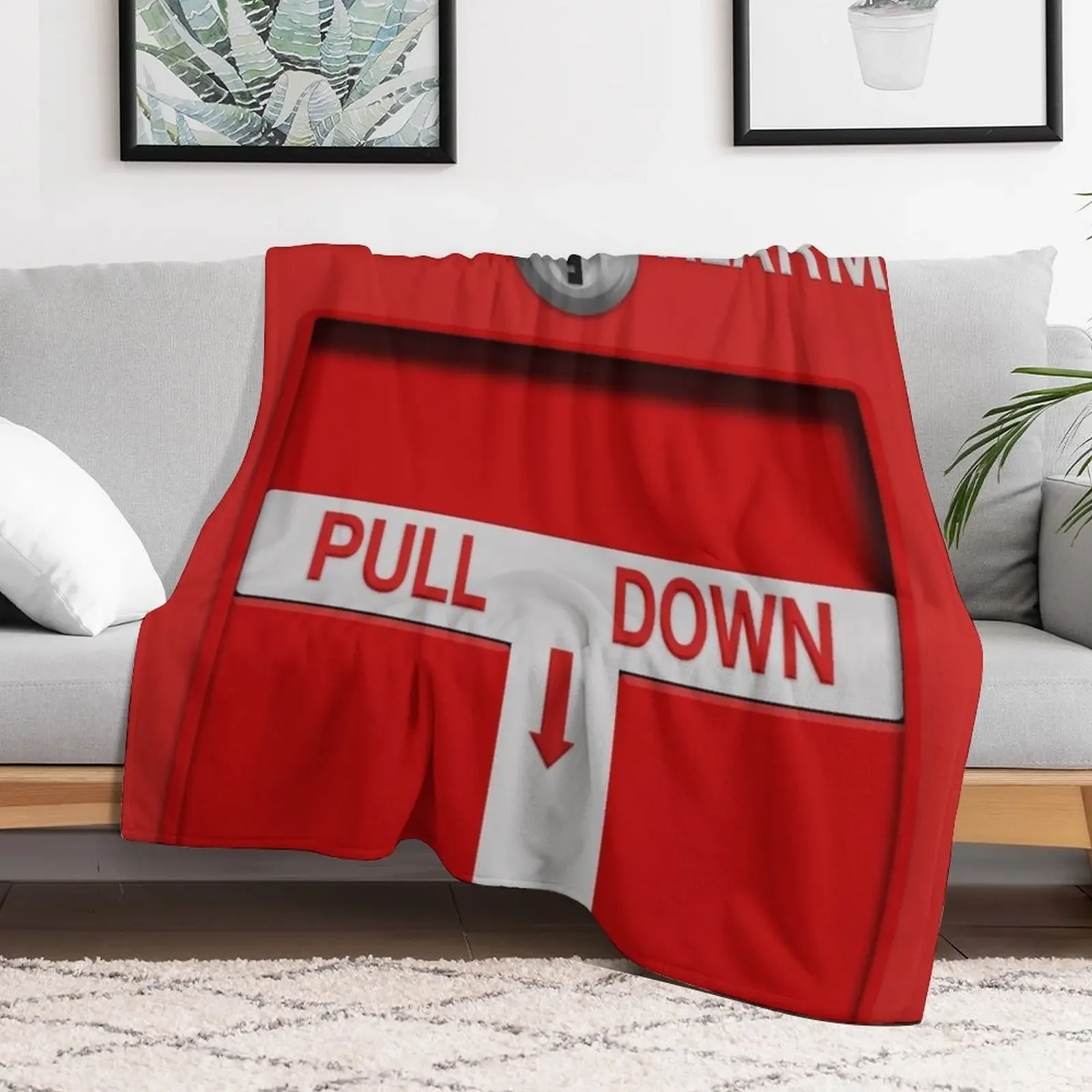 Fire Alarm Pull Station Throw Blanket Plaid on the sofa Extra Large Throw Decorative Sofa Blankets