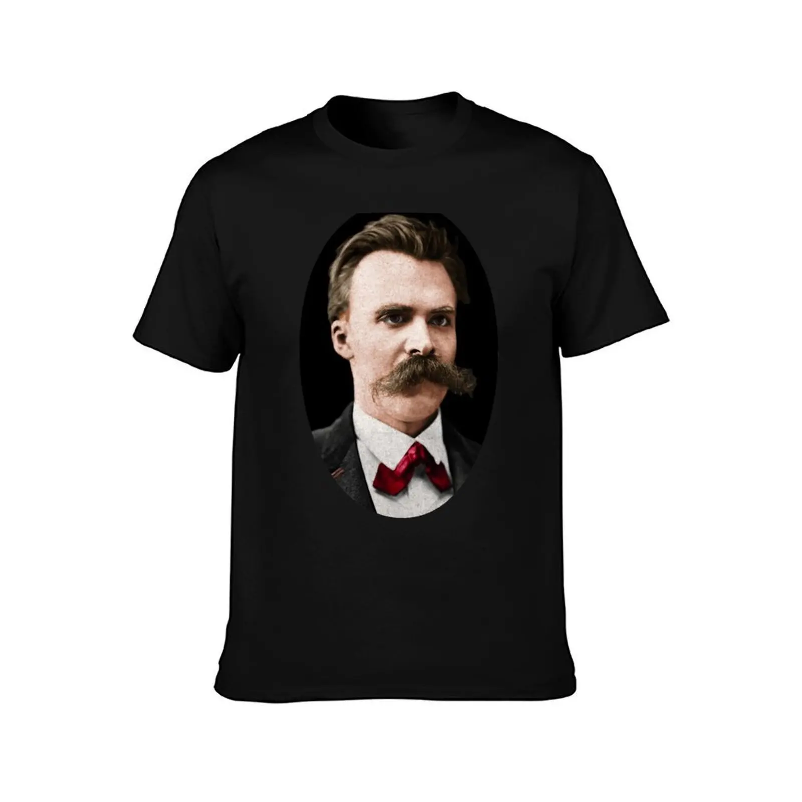 Friedrich Nietzsche T-Shirt, Summer Casual Cotton Tee, Oversized Streetwear Tops, Vintage Graphic Print, Loose Fit Short Sleeve