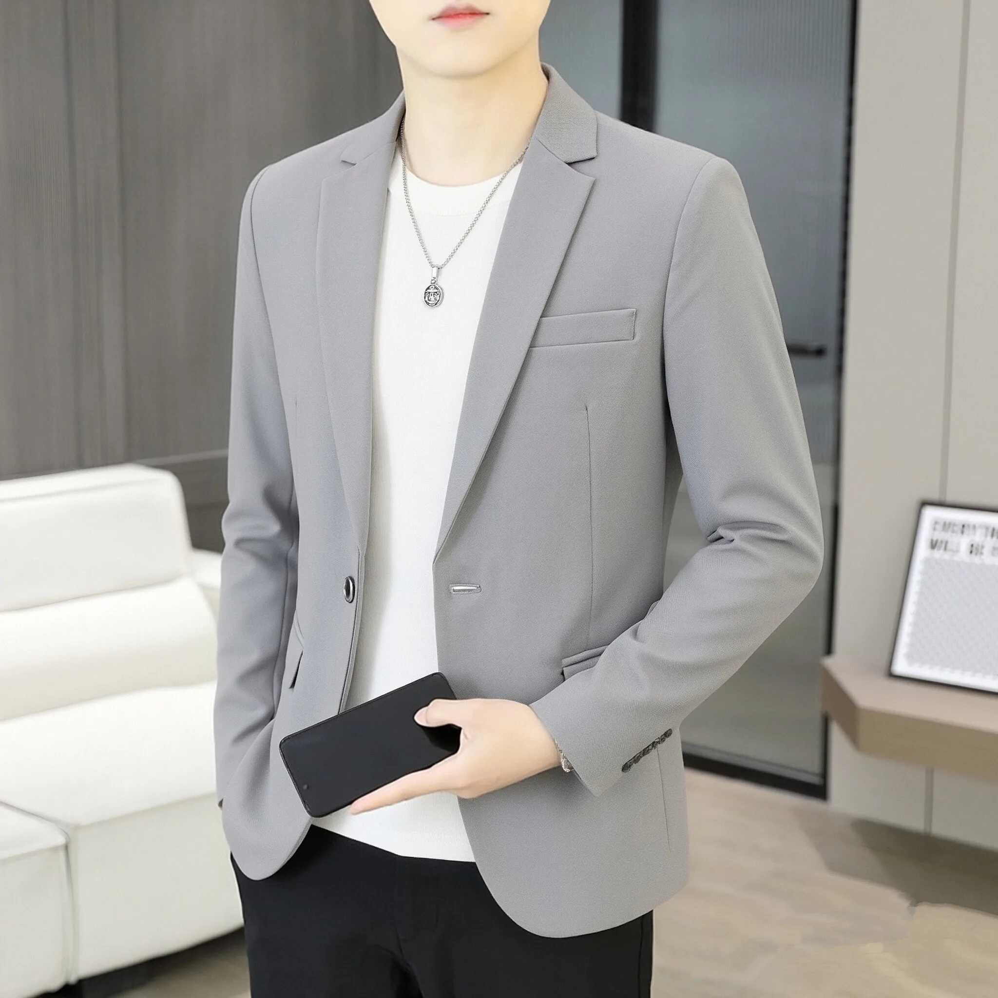 Men's Slim Fit Suit Jacket New - Men'S Urban Formal Wear ulasan dan harga