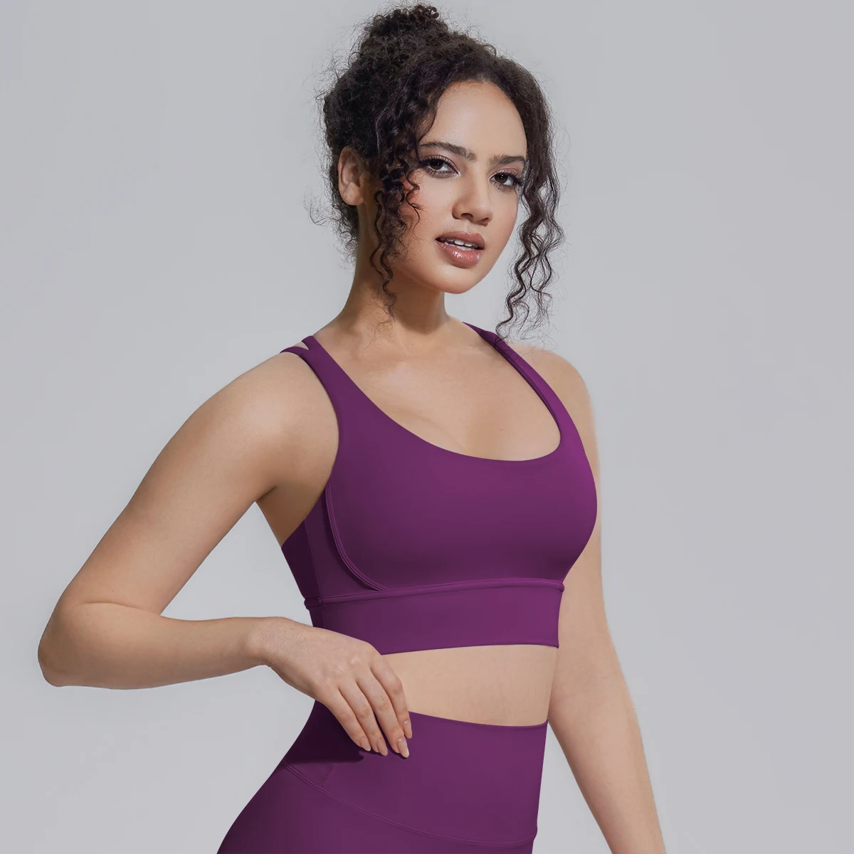 Damen Einfarbiger Schöner Rückenfreier Yoga-BH Yoga-Unterwäsche mit Brustpolster Sommer Fitness Sport Stoßfester Workout-Top Sexy BH – Detail 40