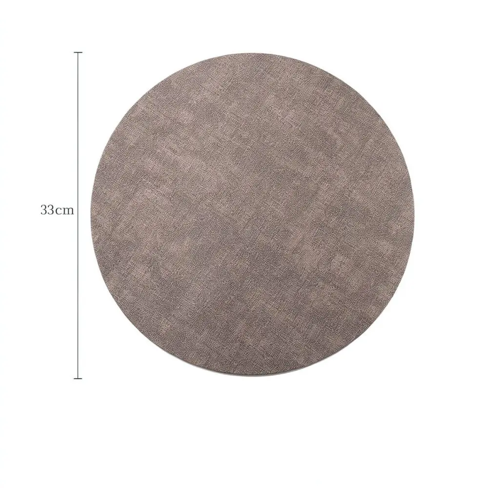 Decorative Round Leather Placemat Luxury Texture Table Pad Anti Scald Waterproof Mat For Home Dining Kitchen Supplies