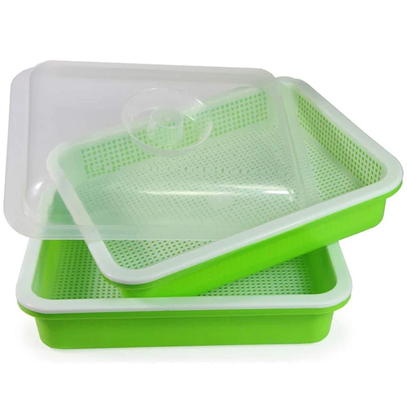 New 2-Piece Seed Germination Tray, Seed Germination Tray With Lid, Soilless Cultivation With Drainage Holes