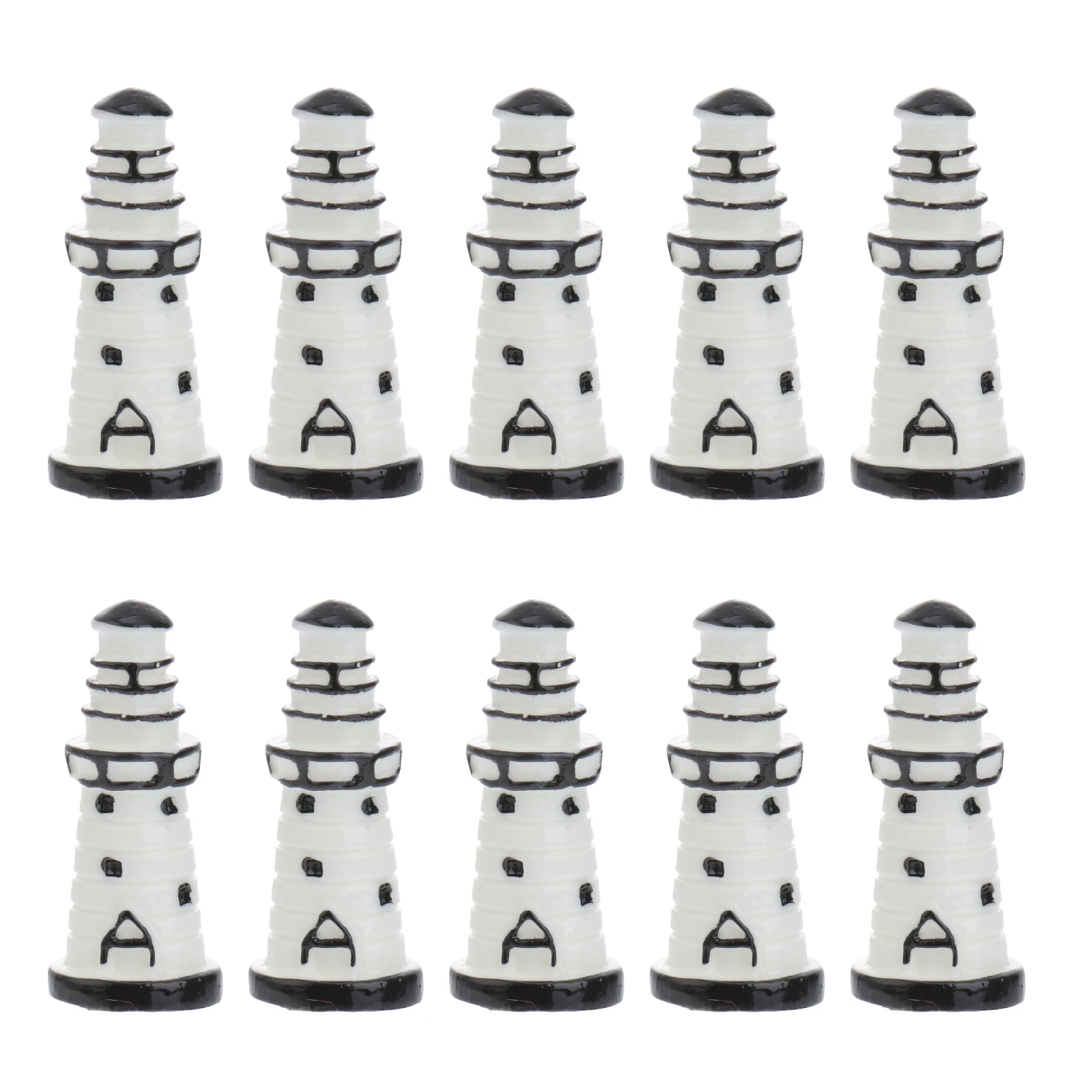 

10 Pcs Mini Lighthouse Micro Landscape Ornaments Resin Sculpture Home Office Decor Cute Design Gifts Kids Family
