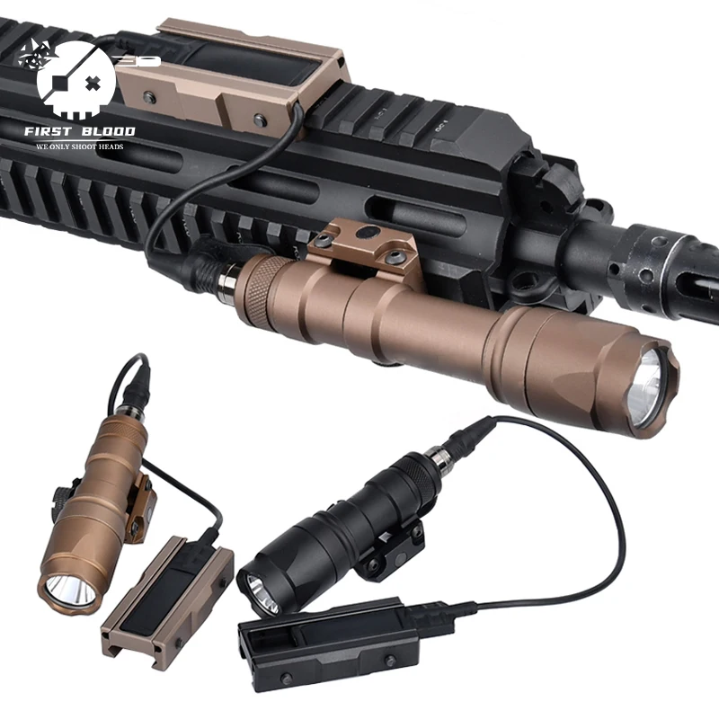 Tactical Airsoft M300 M600C Strong Flashlight Scout WeaponLight Torch For Hunting 20MM Picatinny Rail With Pressure Switch Pad