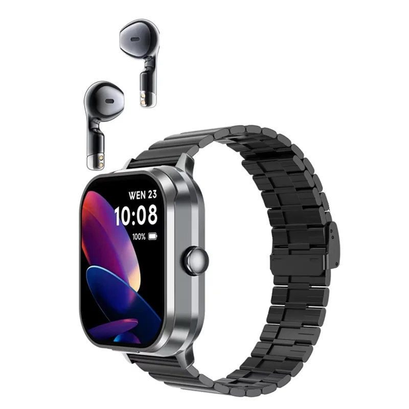 

B68C BT-гарнитура NFC Смарт-часы 2 в 1, спортивные наушники для фитнеса и погоды, водонепроницаемые пульсометр