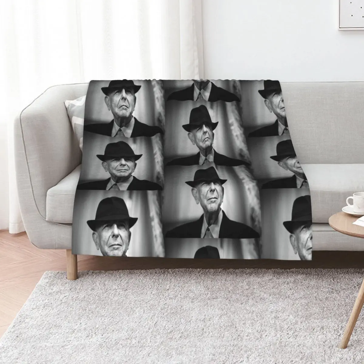 she leonard roo cohen gan2 tour Throw Blanket Cute Plaid Hairys Thermal Polar Luxury Throw Custom Blankets