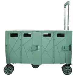 New 150kgs Heavy Duty Portable Collapsible Supermarket Shopping Truck Light Plastic Folding Hand Trolley Carts LY140