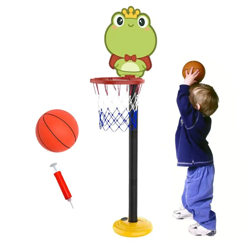 

Basketball Stand For Kids Kids Basketball Hoop Cartoon Height Adjustable Early Education Toy For Indoor Outdoor Play Basketball