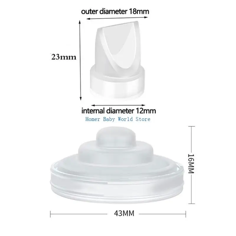 مجموعة B2QD مكونة من قطعتين من شفة السيليكون وصمامات السيليكون الأساسية لضخ الثدي #6