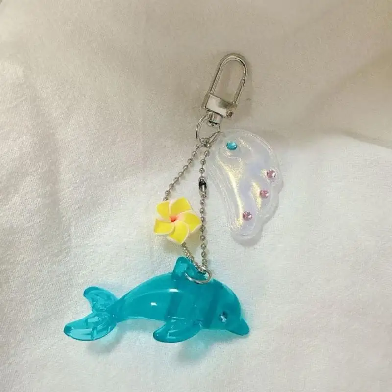 1PC Cute Korean-style Y2K Dolphin Keychain Vintage Cartoon Dolphin Pendant Charm Phone Strap For Bag Purse Backpack Decoration. view 3