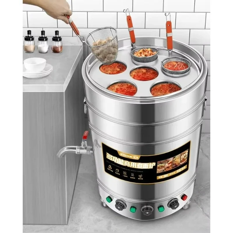 LTT Commercial Noodle Bucket Canteen Boil Soup Stainless Steel Boiling Bucket Gas Electric Cooker