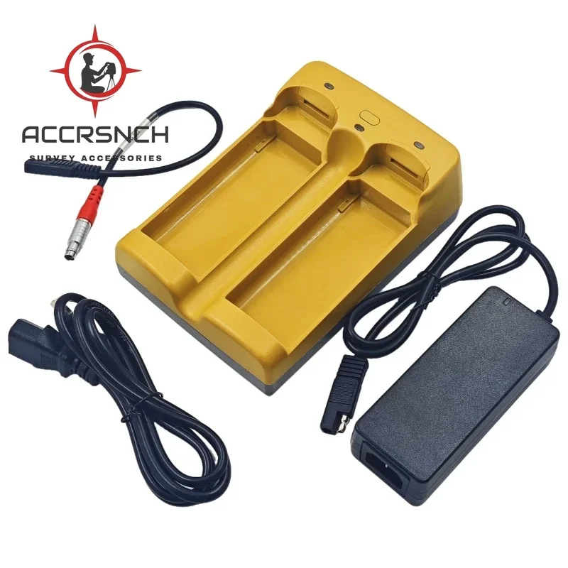 ACCR High Quality New Battery Fast Charger for TOPCON GR5, A00302 Power Cable 5 Pin + DC 12V Hiper Power Adapter Fast Charger