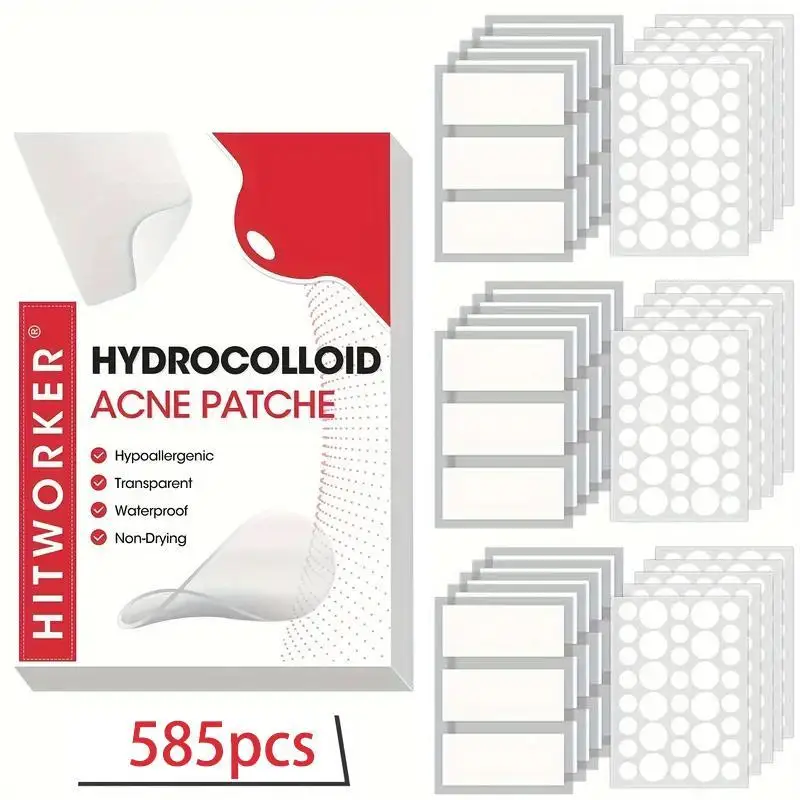 585/390/195 Colloidal Acne Patch - Covering Acne and blemishes, Soothing and Healing Skin, Round and Oversized Spot Stickers