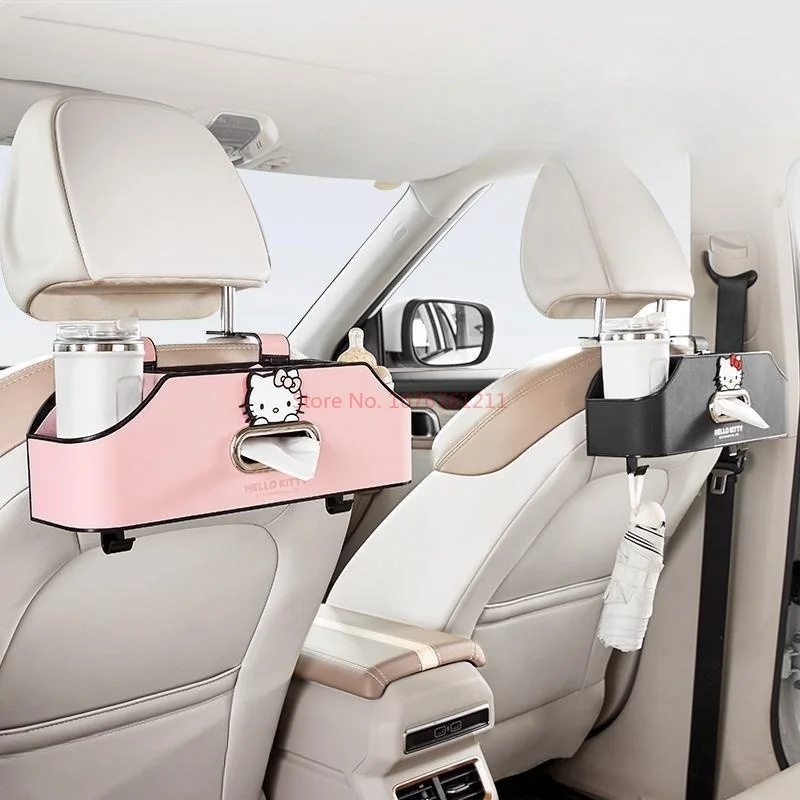 Sanrio Hello Kitty Car Seat Back Rack Bicycle Storage Box Multi-functional Tissue Box Water Cup Holder Car Accessories Gifts