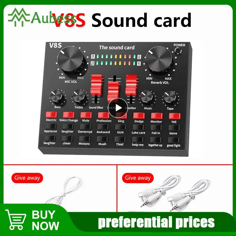 Sound Card Clear Webcast Live Sound Card External Usb V8s Mobile Phone Microphone For Mobile Computer Audio Interface