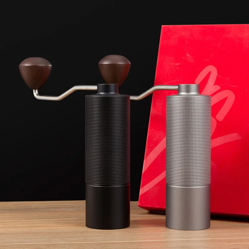 C2/C3SHand Crank Coffee Grinder Manual Italian Style Hand Grinder Pour Over Machine Home Use Hand Grinder Checkered Pattern