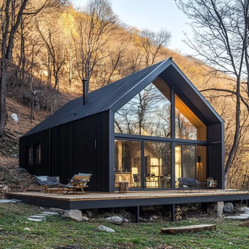 Modular Villa with Prefabricated Construction Hotel Unit Light Gauge Steel Frame House Building Kits Camping Cabin Unit