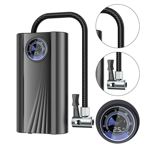 Compresor de aire eléctrico de alta precisión, minibomba de neumáticos de 12V, inflado rápido, bomba inflable electrónica para motocicleta, coche y bicicleta