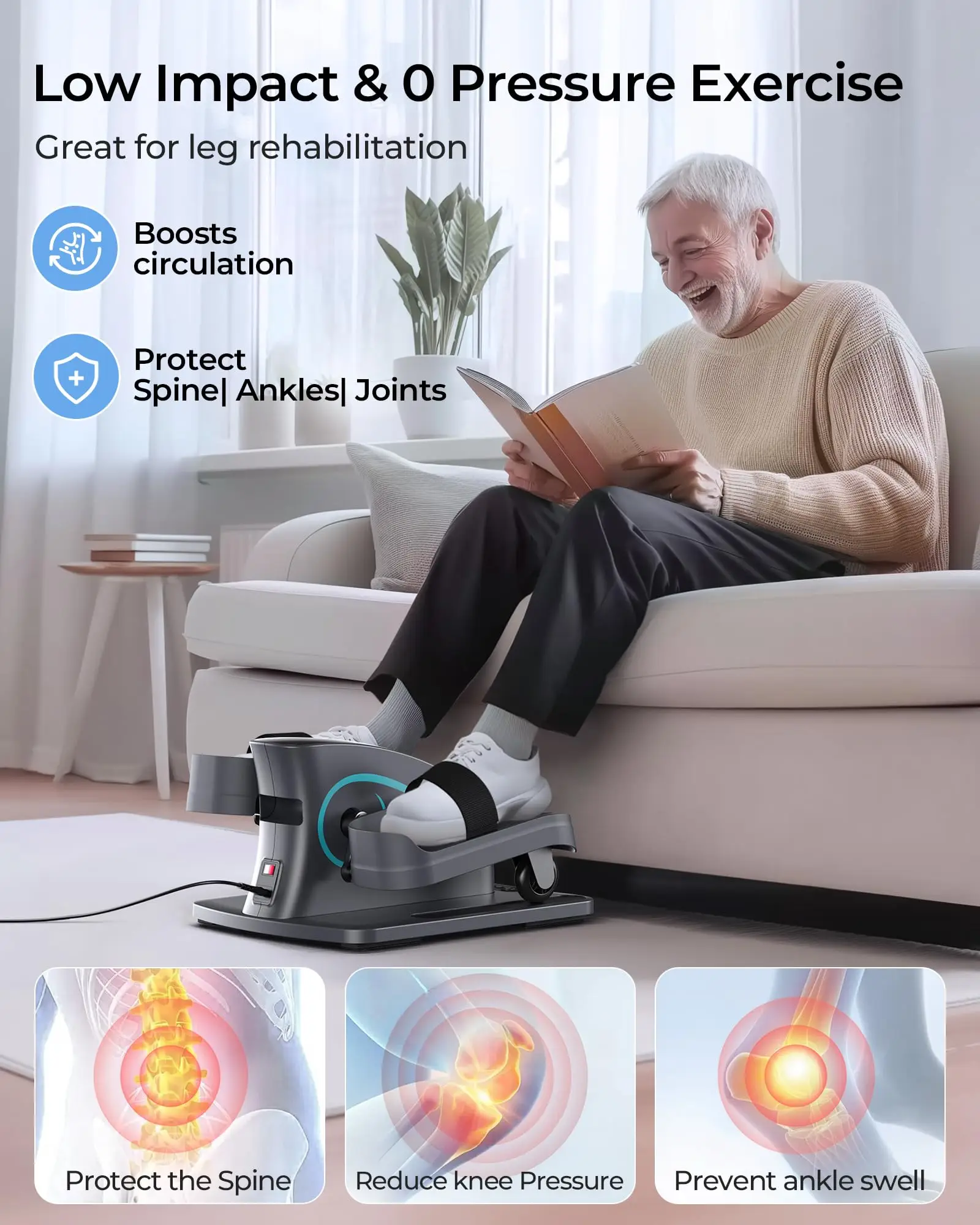 Mini Electric Elliptical Trainer Desk Bike LCD Magnetic Brake System New Home Use Physical  Air Walker Pedal Exerciser