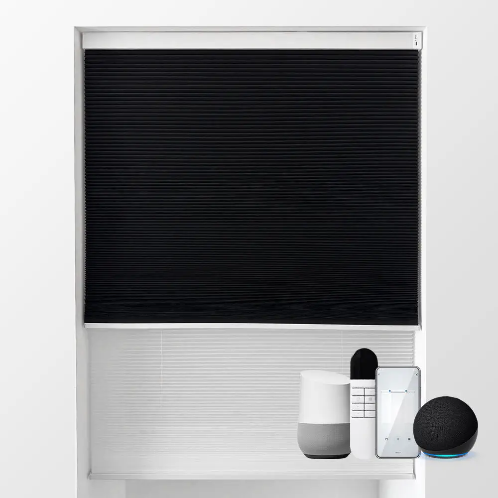 2026 New Smart Double Layer Motorized Cellular Shades Honeycomb Blinds Custom Window Curtains for window