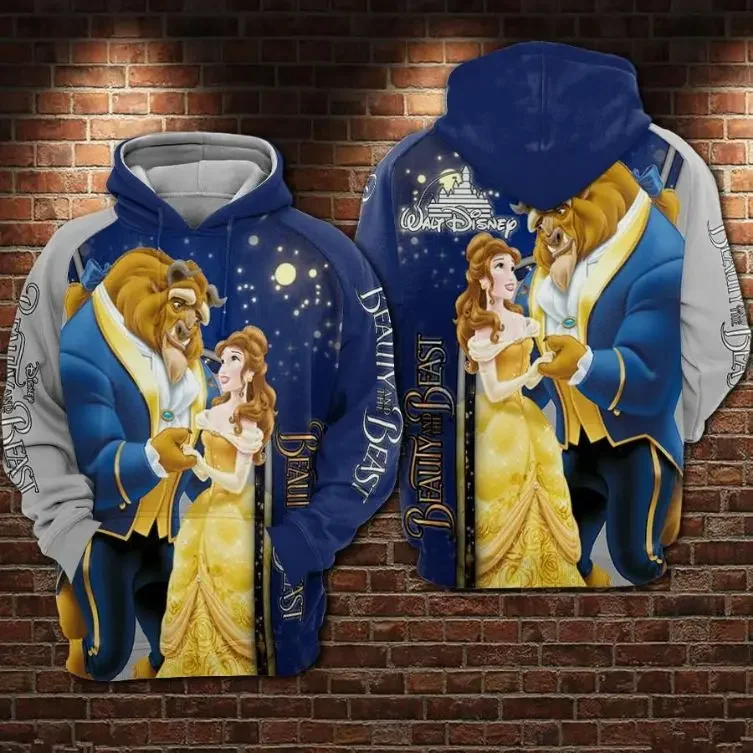 Beauty and the Beast 3d Hoodie Men Women Casual Fashion Sweatshirt Disney Hoodie Harajuku Streetwear BELLE PRINCESS Zip Hoodie