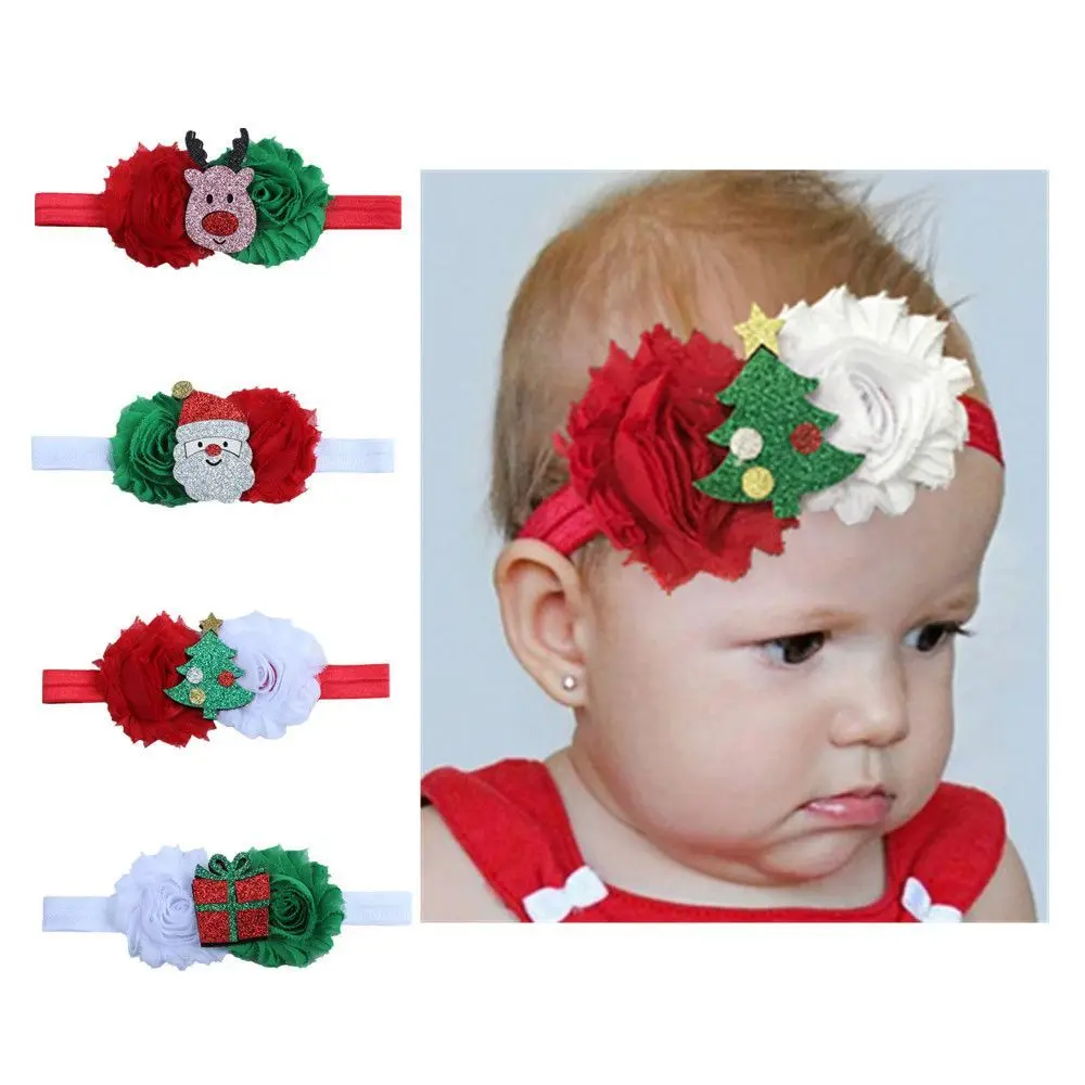 Fashion Elk Gift Box Spring Autumn Xmas Tree Santa Claus Twisted Knot Headband Newborn Hairband Christmas Baby Turban