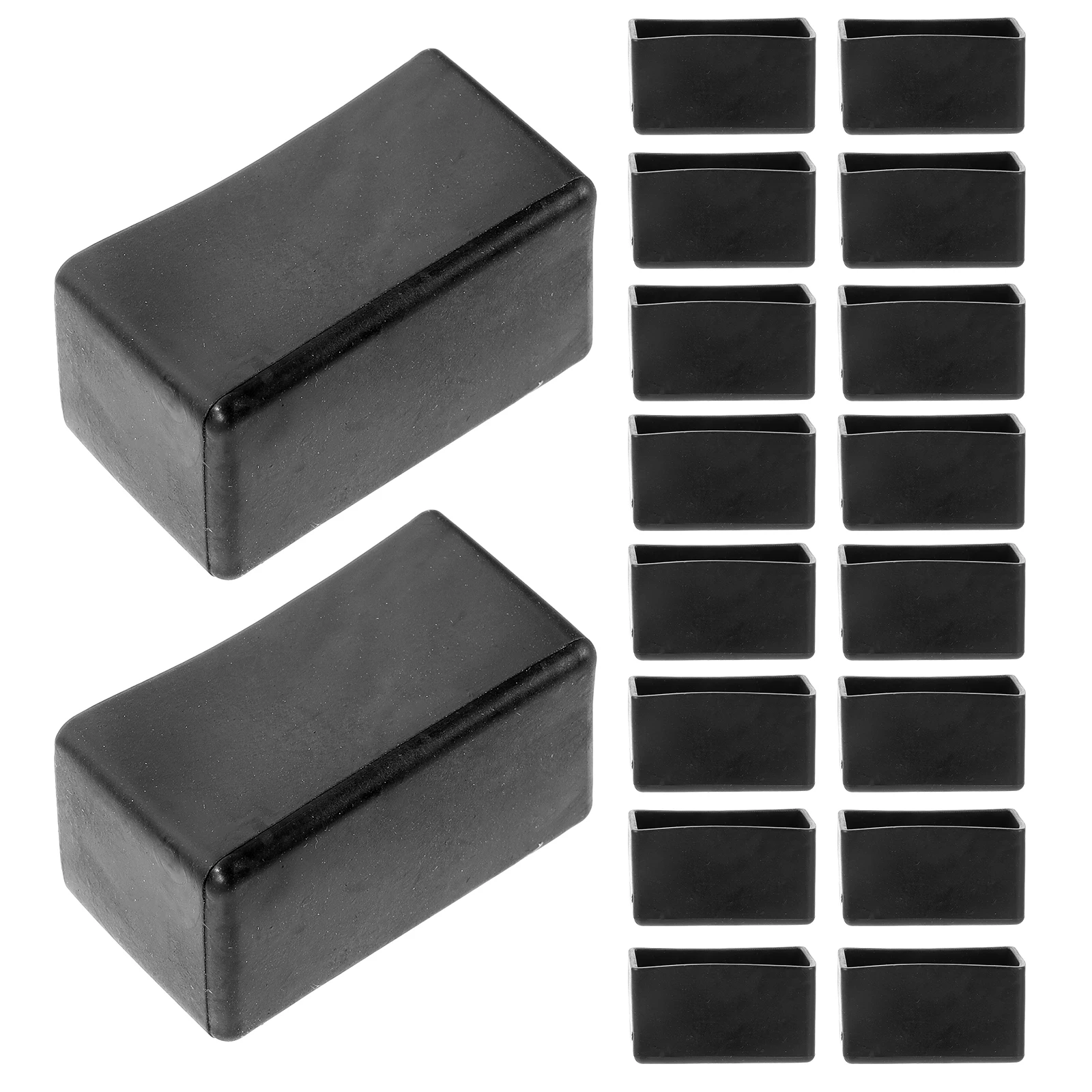

20 Pcs Black Rubber Chair Leg Covers Furniture Foot Protectors for Hardwood Floors 40x20mm Non Skid Table Leg Protectors
