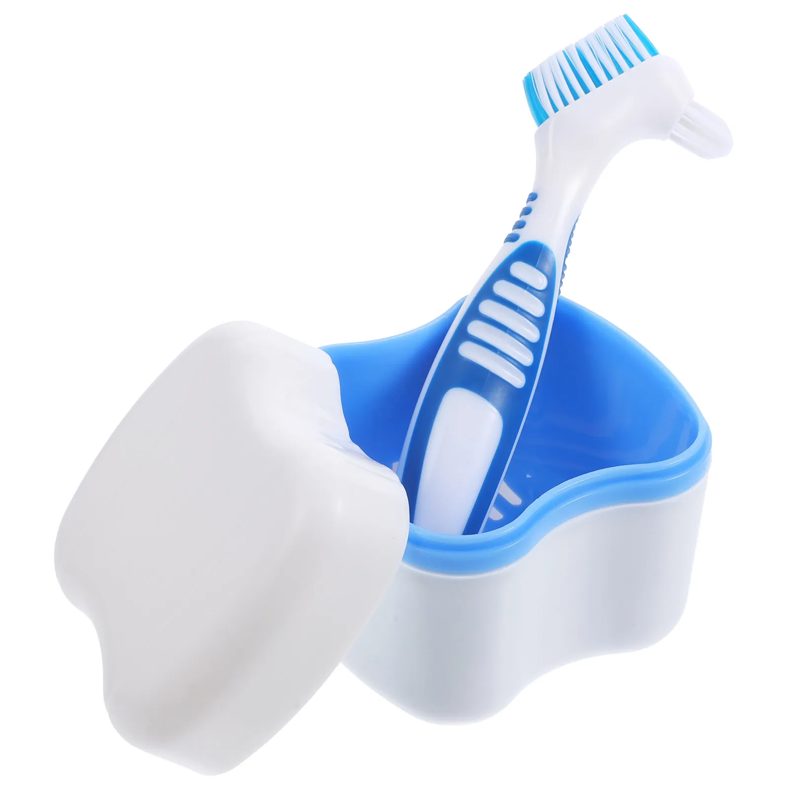 Environmentally Friendly Denture Toothbrush with Golden Ratio Design for Partial Semi Full Dentures Large Box Storage
