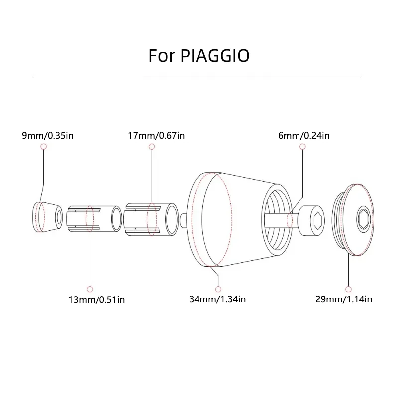 Empuñaduras de manillar para motocicleta PIAGGIO Liberty125 MP3 500 Medley Beverly 300 ZIP50 X7 X9 CNC, accesorios de motocicleta, tapón de extremos