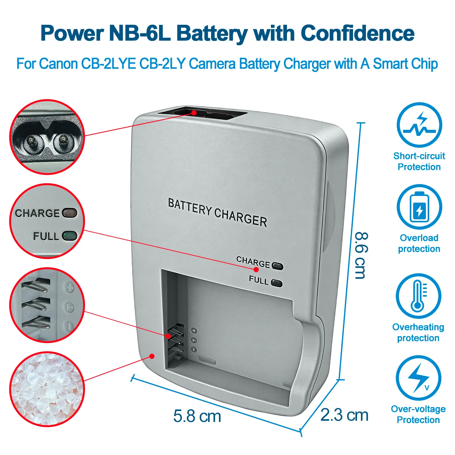 CB-2LY CB-2LYE ladegerät für canon batterien NB-6L NB-6LH powers hot D10 D20 D30 S90 S95 S120 S200 SD770 is SD980 SD1200 SD1300 SD350 SD40 00 SX1 70 SX240 is SX260 SX500 SX510 HS IXUS 85 is IXUS 300 HS – Detail 2