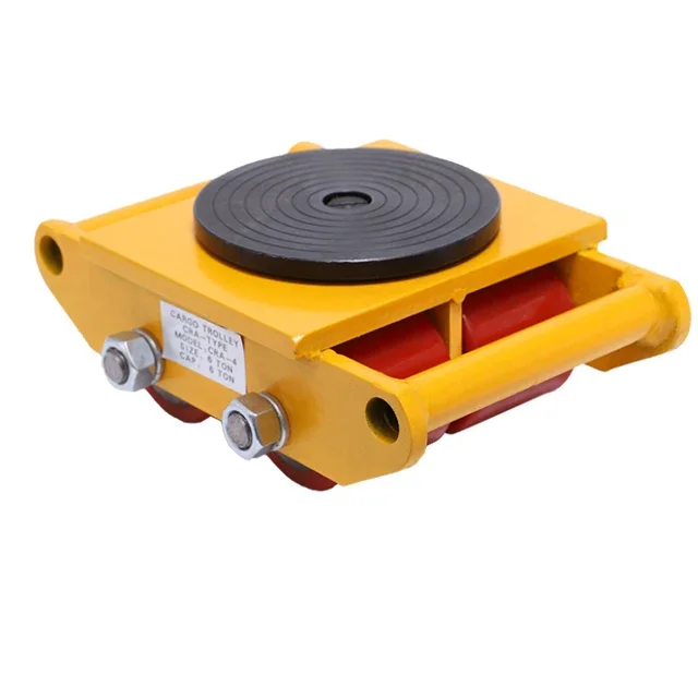 6T-40T Machinery Mover Skate Heavy Duty Machine Dolly Roller Cargo Trolley Industrial In Stock CRD 6T Rubber Wheel