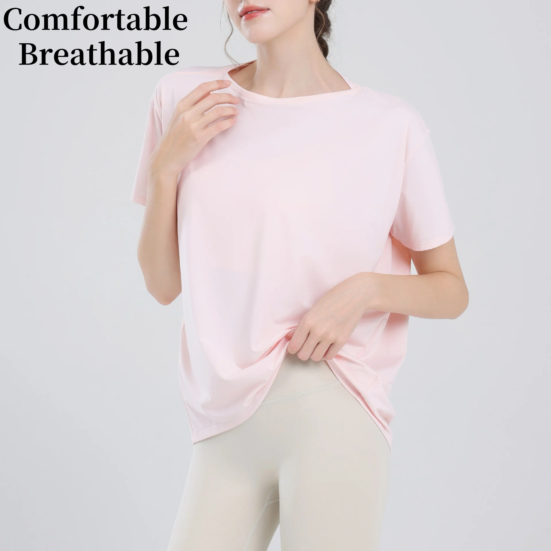 Спортивный жилет, женский свободный чехол, тонкий топ для йоги, футболка, летняя тонкая тренировочная футболка для фитнеса с коротким рукавом