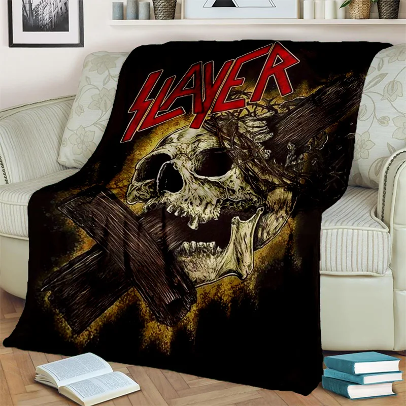 Rock Slayer Heavy Metal Band Blanket,Soft Throw Blanket for Home Bedroom Bed Sofa Picnic Travel Office Rest Cover Blanket Kids