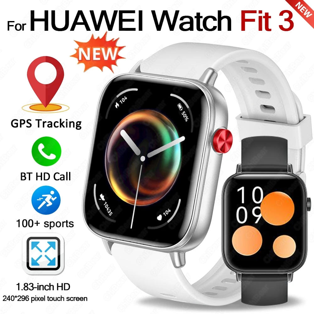 For Huawei Watch Fit 3 Smart Watch Men 2024 Bluetooth Call Sports Watches Heart Rate Health Monitor Waterproof Smartwatch Women