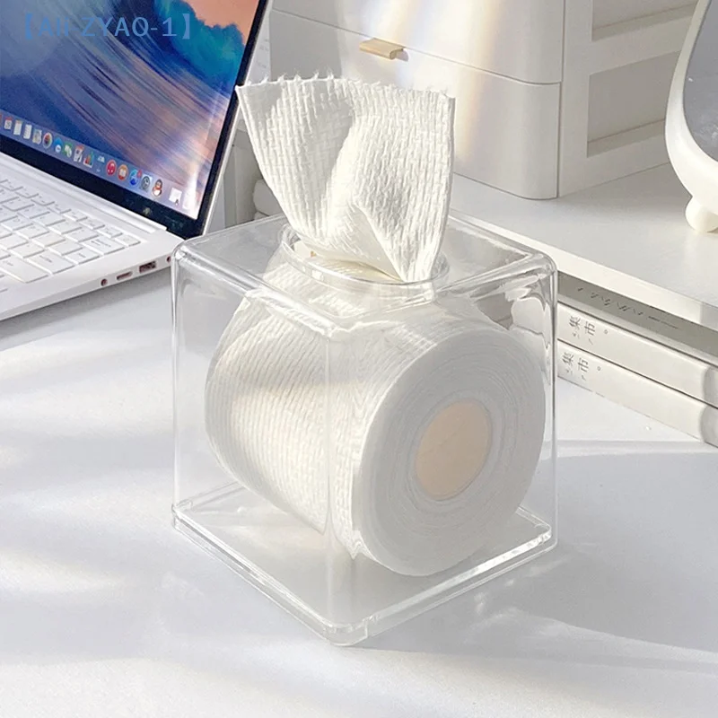 【ZYAO-1】1 Stück transparente Taschentuchbox für den Tischgebrauch, Toilettenpapierbehälter für das Badezimmer, geeignet für Küche und Haushalt