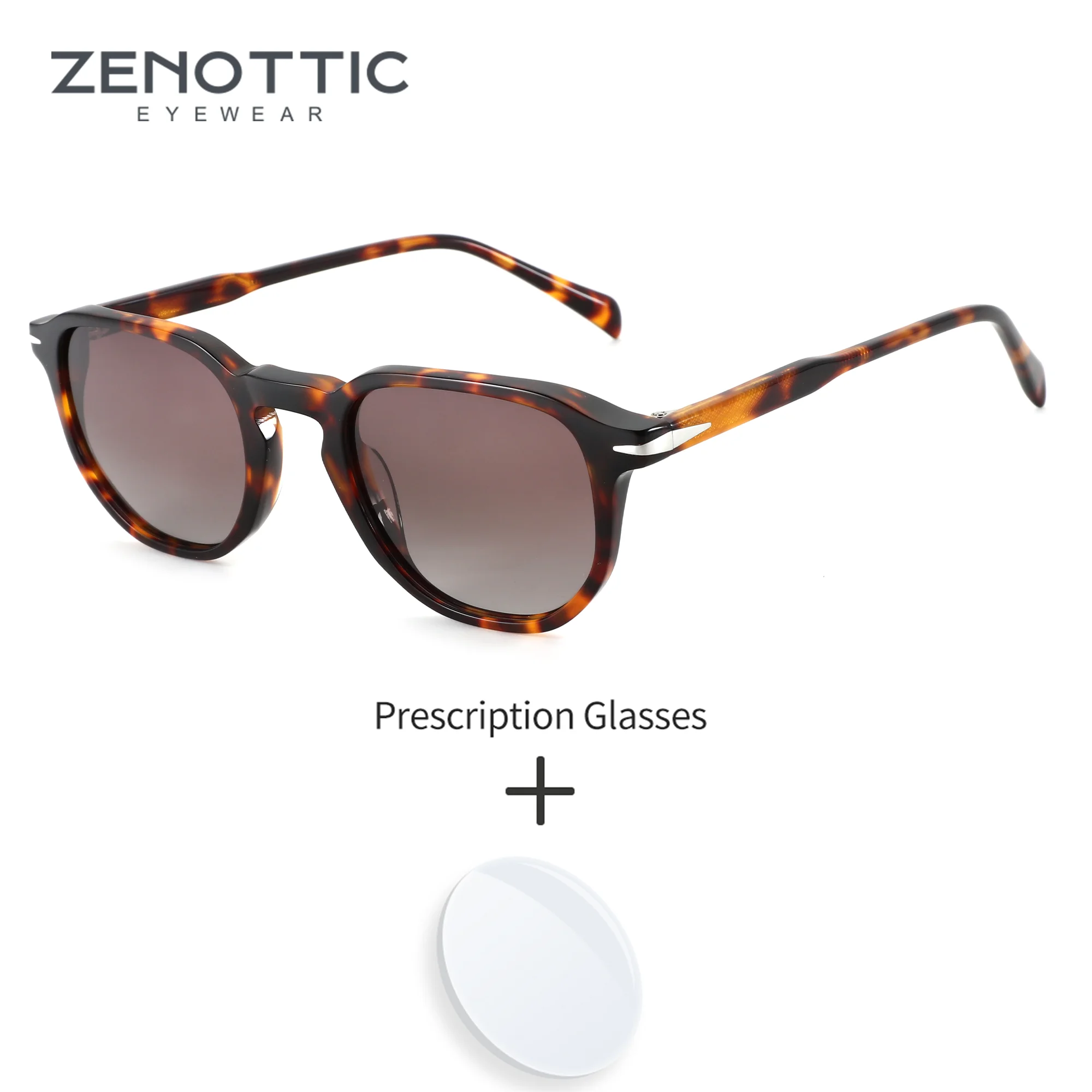 

ZENOTTIC Square Acetate Prescription Sunglasses For Men Women Polarized Progressive Lenses with UV400 For Driving Optical
