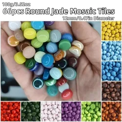 70 sztuk (ok. 100g/3.52oz) 12mm okrągły Jade płytki z mozaiką Mix kolorowe do DIY mozaika dokonywanie materiałów glazury Circel DIY Craft płytki