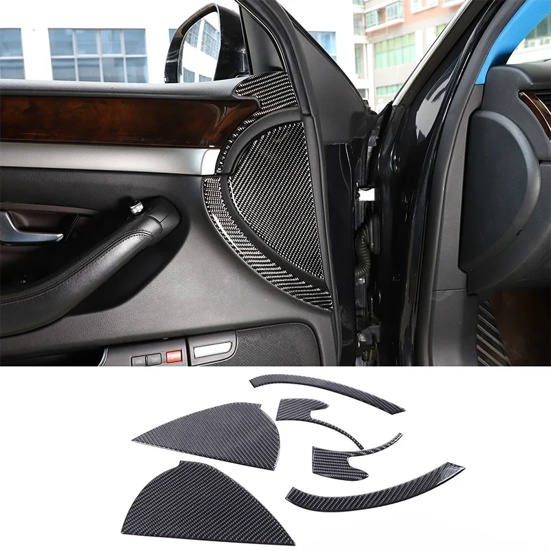 

For 2004-2012 Audi A8 Soft Carbon Fiber Car Door Anti-collision Buffer Pad Sticker Car Interior Protection Accessories 6Pcs