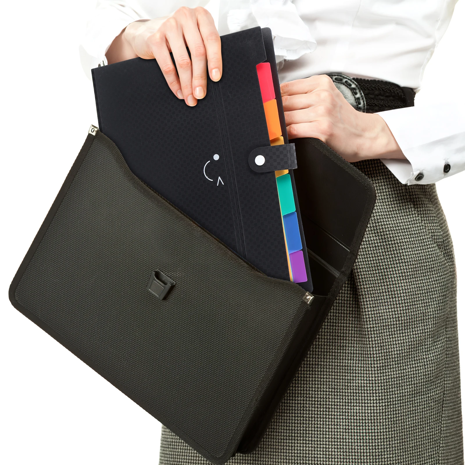 

Checkerboard Folder According File Organizer Bill Folders Pouch Pocket Pp Expanding Office Travel
