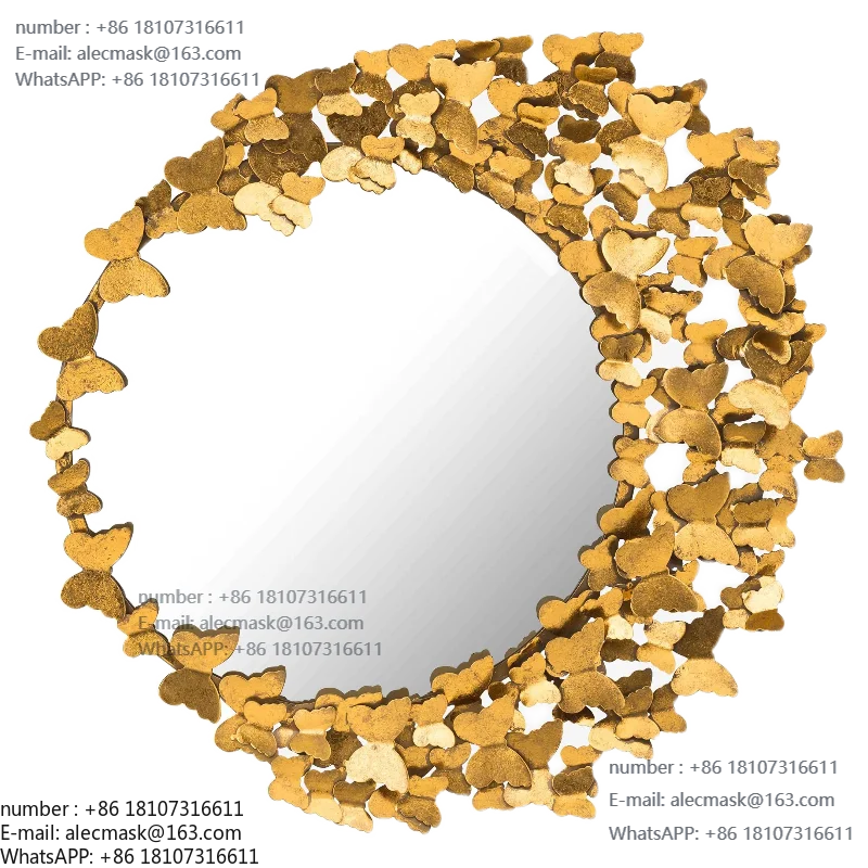 

Handmade metal craftsmanship new hardware mirror new Chinese entrance mirror retro wall